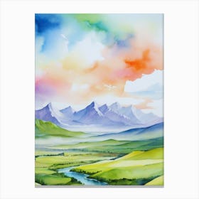 Watercolor Landscape Painting 4 Canvas Print