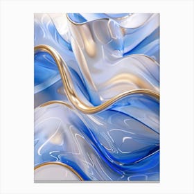 Abstract Blue And Gold 3 Canvas Print
