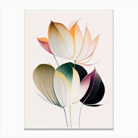 Lotus Flower Petals Abstract Line Drawing 1 Canvas Print