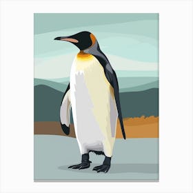 King Penguin Bleaker Island Minimalist Illustration 7 Canvas Print