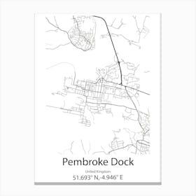 Pembroke,Canada Minimalist Map Canvas Print