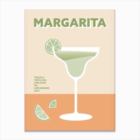 Margarita Cocktail Colourful Kitchen Bar Wall Canvas Print