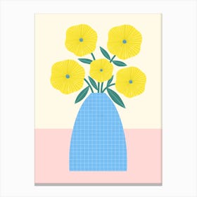 Yellow Flowers In A Vase Canvas Print