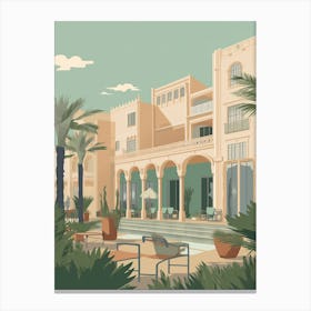 Casablanca Morocco Travel Illustration 1 Canvas Print