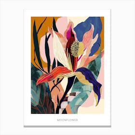 Colourful Flower Illustration Poster Moonflower 1 Canvas Print