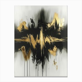 Gold And Black Abstract Painting 122 Canvas Print