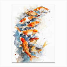 Koi Fish Watercolor Painting Canvas Print