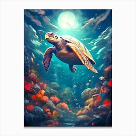 Sea Turtle In The Ocean Canvas Print