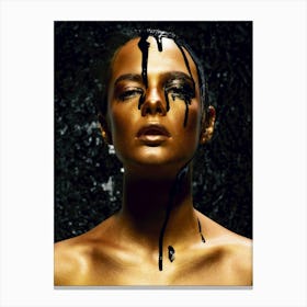 Black Woman With Black Makeup Canvas Print