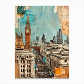 Retro Kitsch London Collage 3 Canvas Print