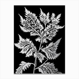 Tansy Leaf Linocut 1 Canvas Print