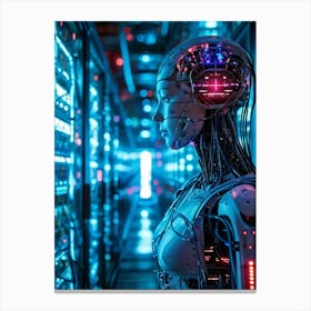 Cybernetic Brain Connectivity Seamlessly Connecting Human Intellect With Ai And Robotics Neural Syn (5) Canvas Print