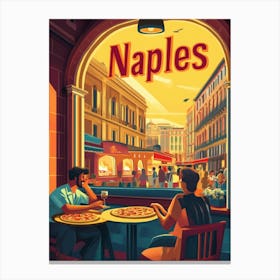 Aihrgdesign A 1970s Inspired Travel Poster For Naples Depicti Ae462572 913d 44d9 80c3 7d6913cf9220 2 Canvas Print