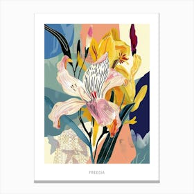 Colourful Flower Illustration Poster Freesia 3 Canvas Print