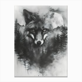 Wolf In The Forest 2 Canvas Print