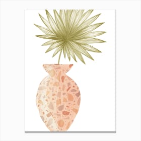Watercolor Plant In A Vase Canvas Print