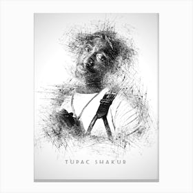 Tupac Shakur Rapper Sketch 1 Canvas Print