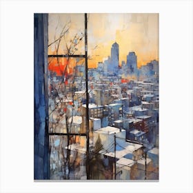 Winter Cityscape Montreal Canada Canvas Print