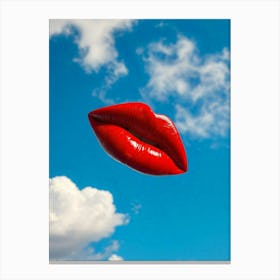 Red Lips In The Sky Canvas Print