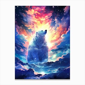 Polar Bear In The Sky Canvas Print