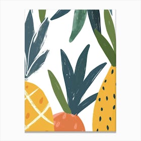 Pineapple Close Up Illustration 1 Canvas Print