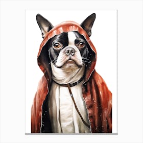Boston Terrier Dog As A Jedi 4 Canvas Print