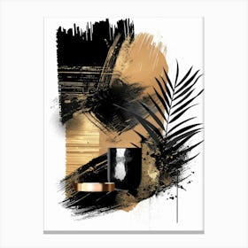 Gold And Black Abstract Painting 26 Canvas Print