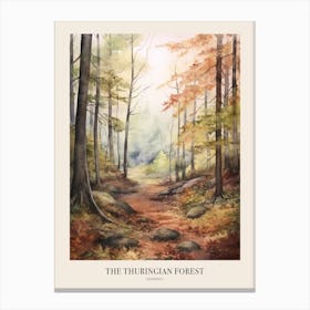 Autumn Forest Landscape The Thuringian Forest Germany Poster Canvas Print