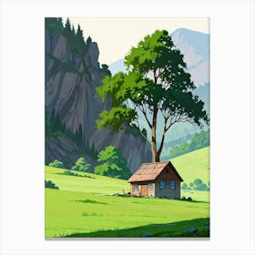 House In The Mountains 1 Canvas Print