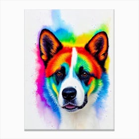 Canaan Dog Rainbow Oil Painting dog Canvas Print