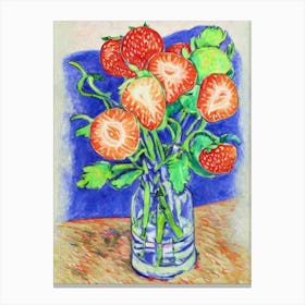 Strawberry 1 Vintage Sketch Fruit Canvas Print