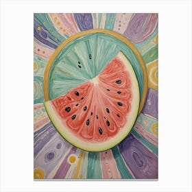 Whimsical Watermelon Slice Canvas Print