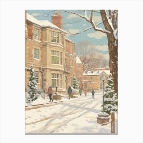 Vintage Winter Illustration Oxford United Kingdom 4 Canvas Print
