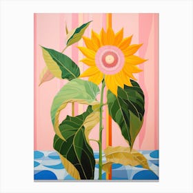 Sunflower 3 Hilma Af Klint Inspired Pastel Flower Painting Canvas Print