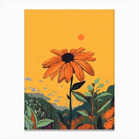 Boho Wildflower Painting Brown Eyed Susan 1 Canvas Print