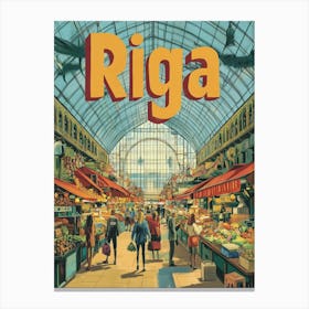 Aihrgdesign A 1970s Inspired Travel Poster For Riga 3 Canvas Print