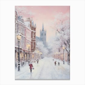 Dreamy Winter Painting Cardiff United Kingdom Canvas Print