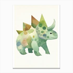 Baby Triceratops Dinosaur Watercolour Illustration 1 Canvas Print