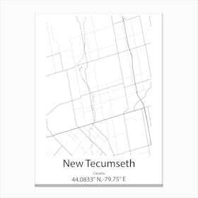 New Tecumseth,Canada Minimalist Map Canvas Print