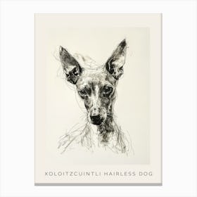 Xoloitzcuintli Hairless Dog Line Sketch 1 Poster Canvas Print