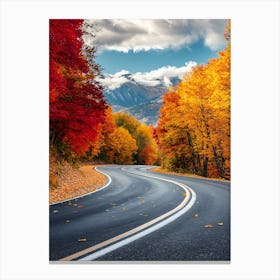 Beautiful Road In Autumn 5 Canvas Print