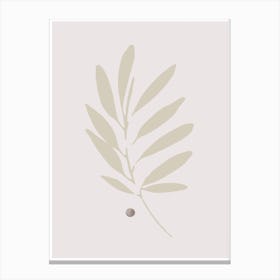 Simple Beige Botanical Canvas Print