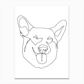 Corgi Drawing Monoline Drawing Line Art Leinwandbild