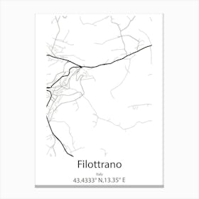 Filottrano,Italy Minimalist Map Canvas Print