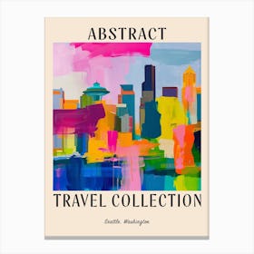 Abstract Travel Collection Poster Seattle Washington 2 Canvas Print