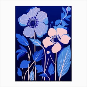 Blue Flower Illustration Orchid 4 Canvas Print
