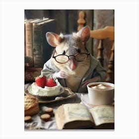 Mouse In Glasses Canvas Print