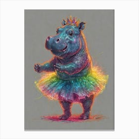 Hippo In A Tutu 1 Canvas Print