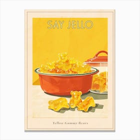 Retro Yellow Gummy Bears Vintage Cookbook Inspired 1 Poster Canvas Print