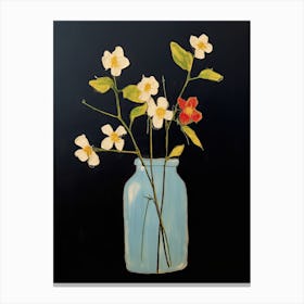 Flowers In A Blue Jar Canvas Print